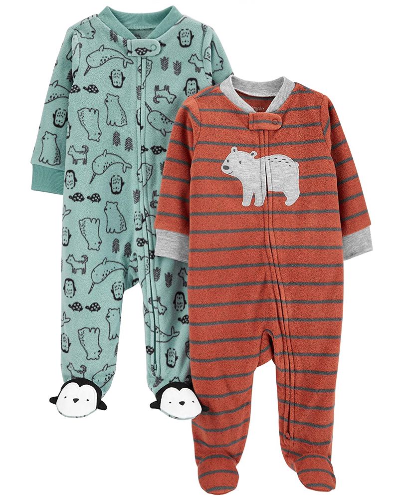 2 Pijamas en Fleece Diseño Oso Polar