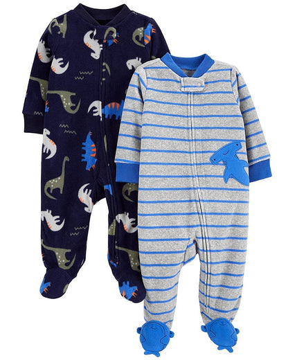 2 Pijamas en Fleece Diseño Tiburon