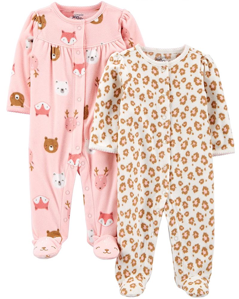 2 Pijamas en Fleece con Diseños Animal Print