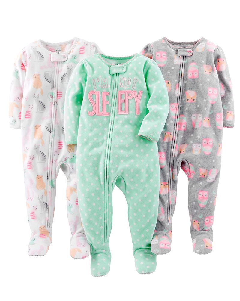 3 Pijamas en Fleece Diseño Sleepy